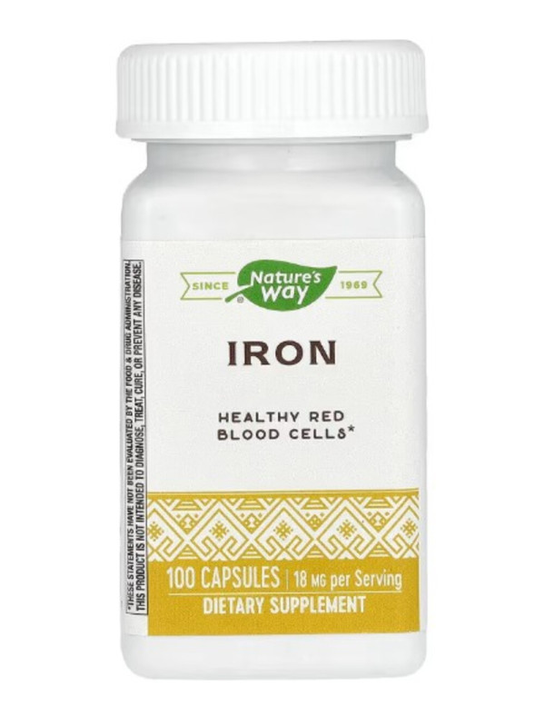 Nature's Way, Iron, 18 mg, 100 Capsules