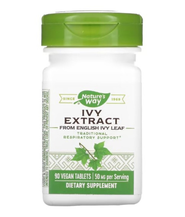 Nature's Way, Ivy Extract, 50 mg, 90 Vegan Tablets (25 mg per Tablet)