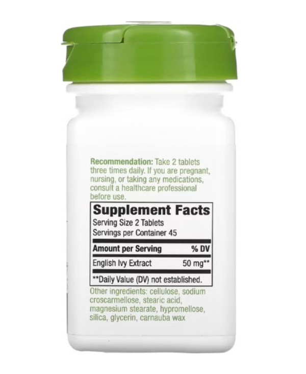 Nature's Way, Ivy Extract, 50 mg, 90 Vegan Tablets (25 mg per Tablet)