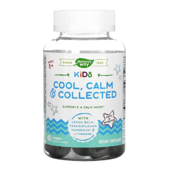 Nature's Way, Kids, Cool, Calm & Collected, Ages 8 +, Grape , 40 Gummies