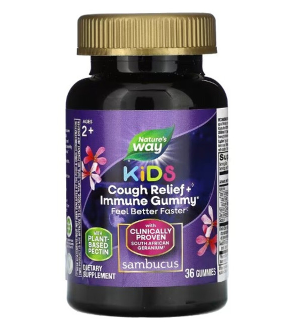 Nature's Way, Kids Cough Relief + Immune Gummy, Ages 2+, 36 Gummies