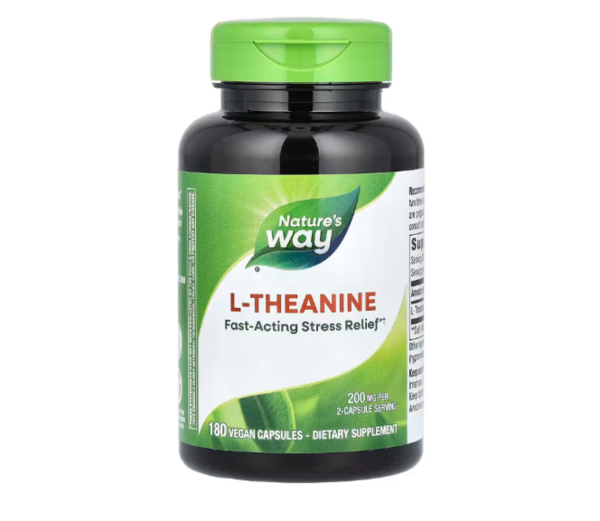 Nature's Way, L-Theanine, 200 mg, 180 Veg Capsules (100 mg per Capsule)