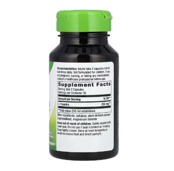 Nature's Way, L-Theanine, 200 mg, 60 Vegan Capsules (100 mg per Capsule)