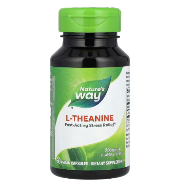 Nature's Way, L-Theanine, 200 mg, 60 Vegan Capsules (100 mg per Capsule)