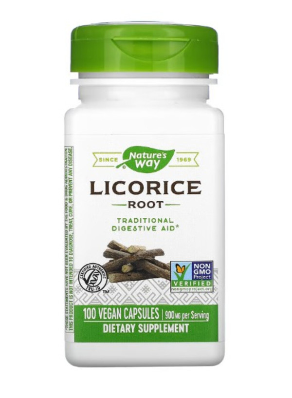 Nature's Way, Licorice Root, 900 mg, 100 Vegan Capsules (450 mg per Capsule)