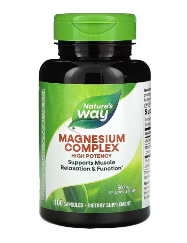 Nature's Way, Magnesium Complex, 500 mg, 100 Capsules (250 mg per Capsule)