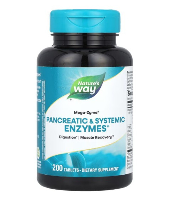 Nature's Way, Mega-Zyme®, Pancreatic & Systemic Enzymes, 200 Tablets
