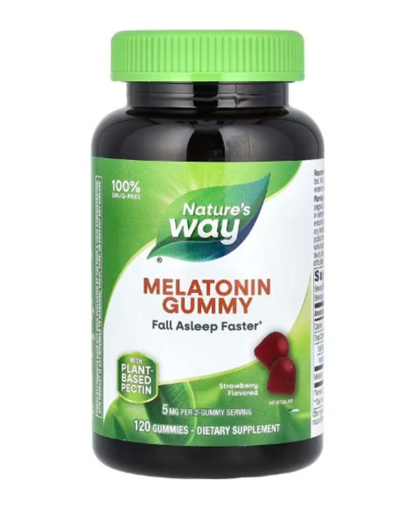 Nature's Way, Melatonin Gummy, Strawberry, 5 mg, 120 Gummies (2.5 mg per Gummy)