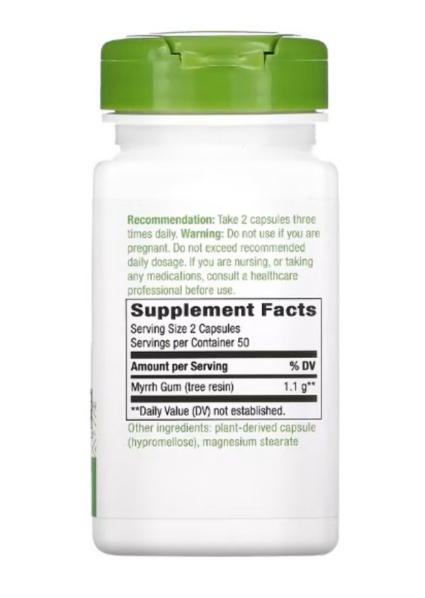 Nature's Way, Myrrh Gum, Tree Resin, 1,100 mg, 100 Vegan Capsules (550 mg per Capsule)