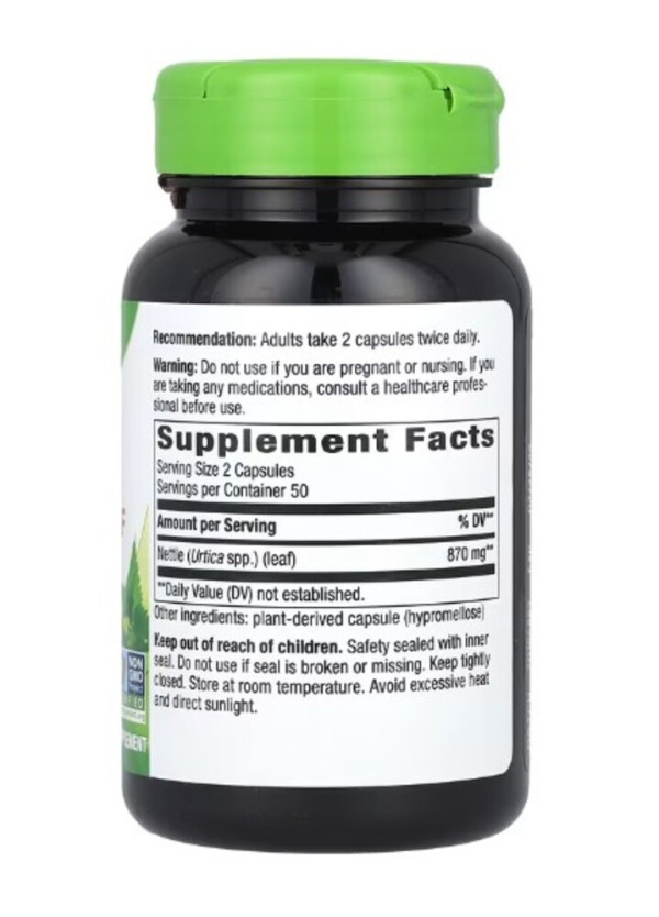 Nature's Way, Nettle Leaf, 870 mg, 100 Vegan Capsules (435 mg per Capsule)