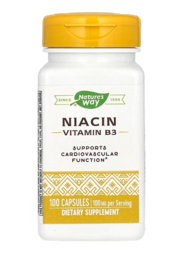 Nature's Way, Niacin, Vitamin B3, 100 mg, 100 Capsules