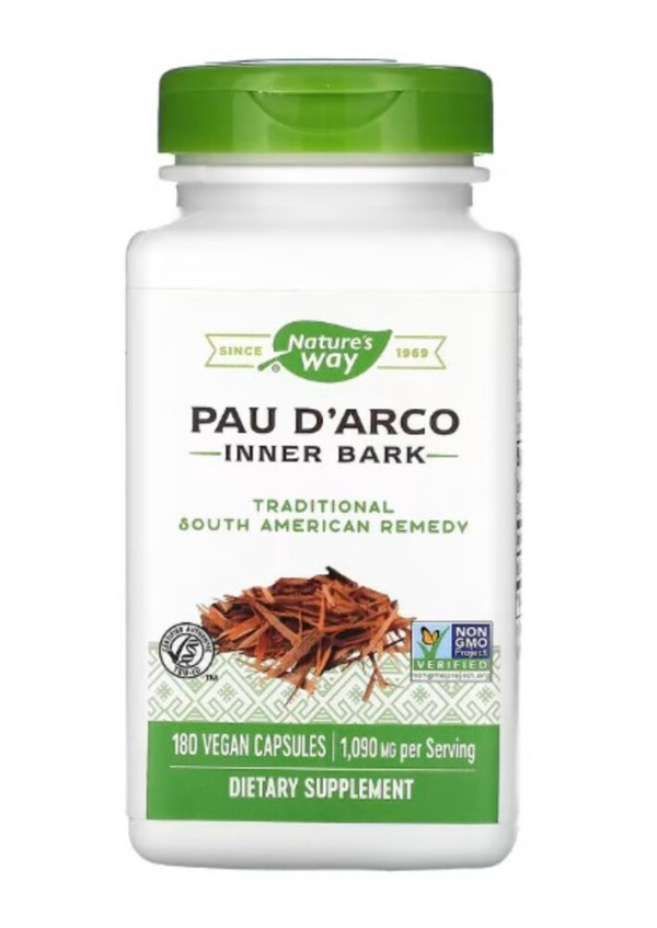 Nature's Way, Pau d'Arco, Inner Bark, 1,090 mg, 180 Vegan Capsules (545 mg per Capsule)