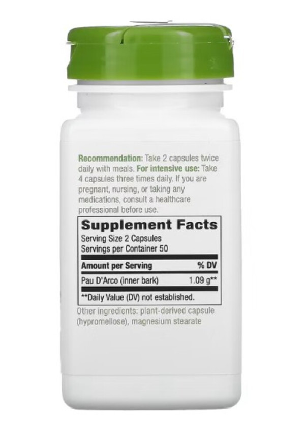 Nature's Way, Pau D'Arco Inner Bark, 545 mg, 100 Vegan Capsules