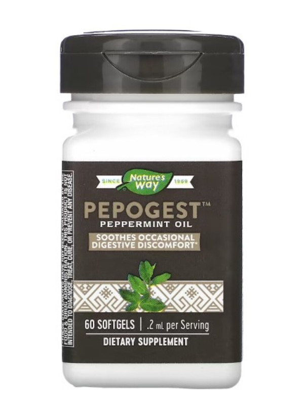 Nature's Way, Pepogest, Peppermint Oil, .2 mg, 60 Softgels