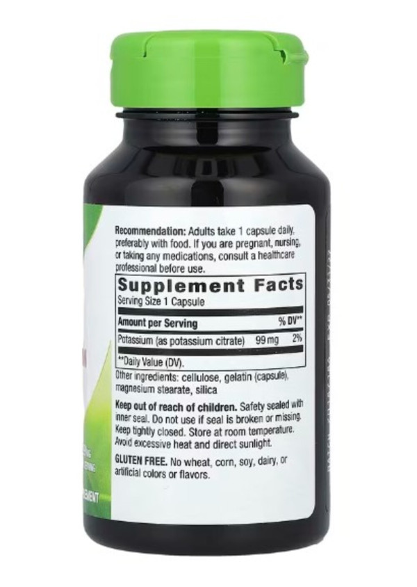 Nature's Way, Potassium, 99 mg, 100 Capsules