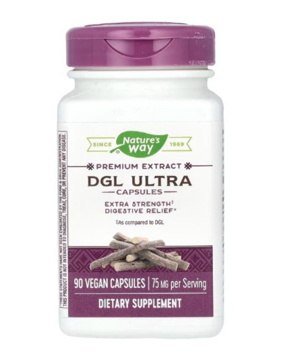Nature's Way, Premium Extract, DGL Ultra, 75 mg, 90 Vegan Capsules