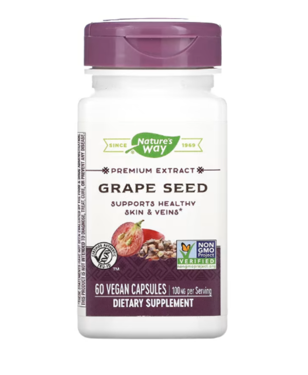 Nature's Way, Premium Extract, Grape Seed, 100 mg, 60 Vegan Capsules
