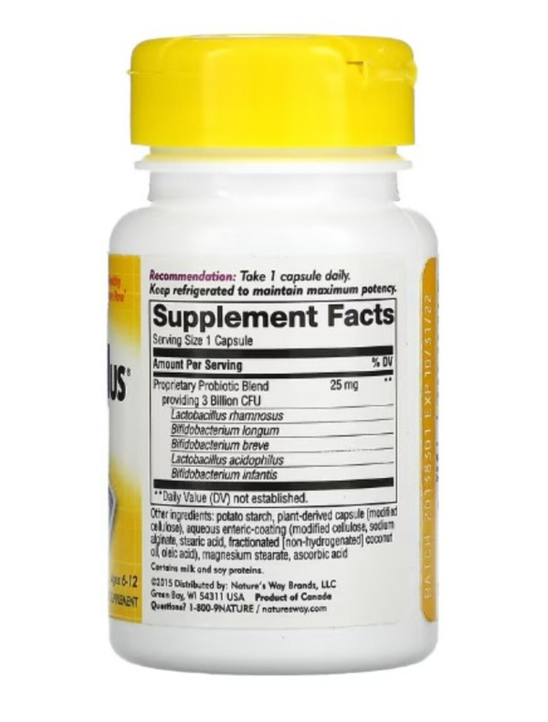 Nature's Way, Primadophilus Junior, Ages 6-12, 3 Billion CFU, 90 Vegetarian Capsules