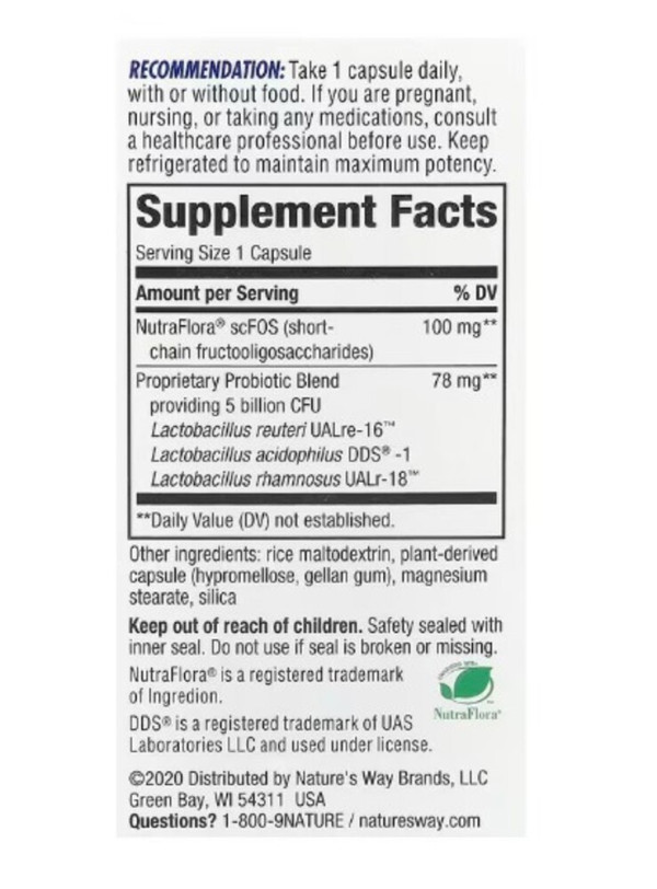 Nature's Way, Primadophilus Reuteri, 5 Billion CFU, 30 Capsules