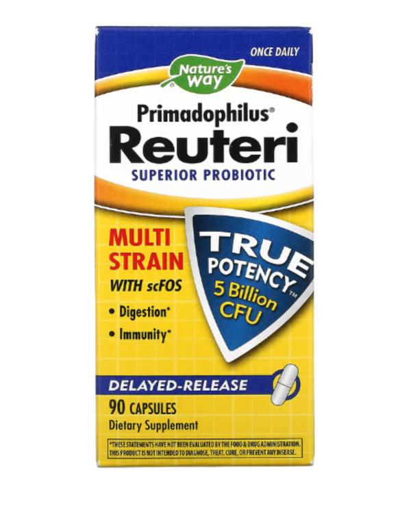 Nature's Way, Primadophilus Reuteri, Superior Probiotic, 5 Billion CFU, 90 Capsules