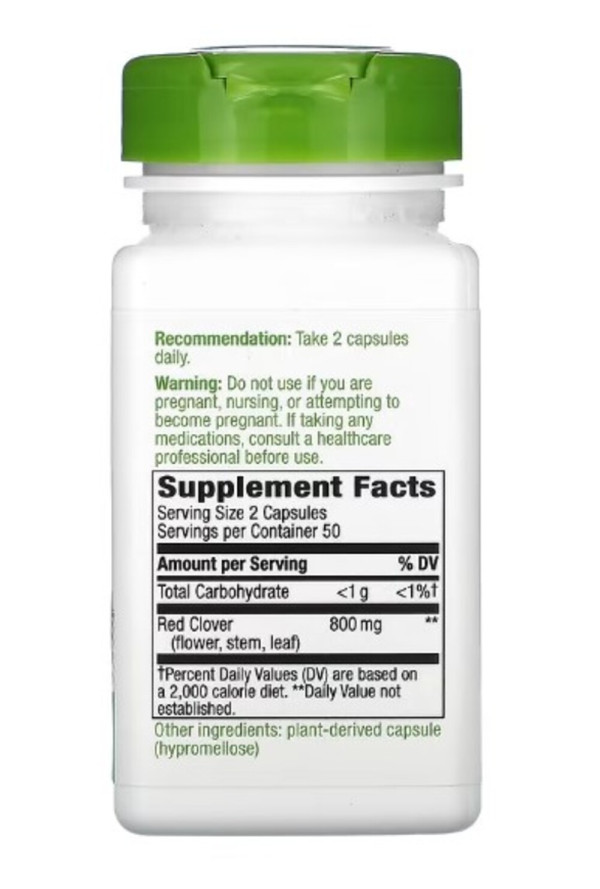 Nature's Way, Red Clover Blossom/Herb, 800 mg, 100 Vegan Capsules (400 mg per Capsule)