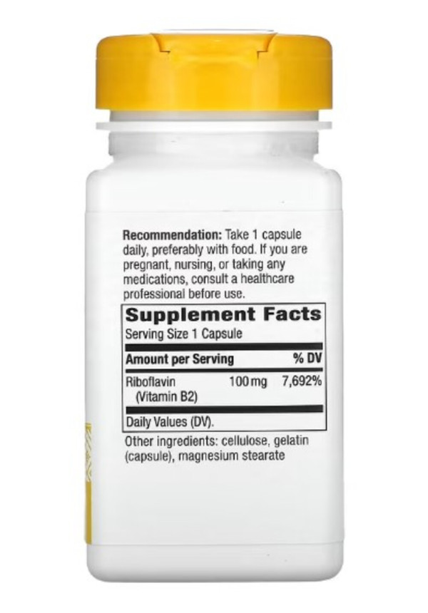 Nature's Way, Riboflavin, Vitamin B2, 100 mg, 100 Capsules