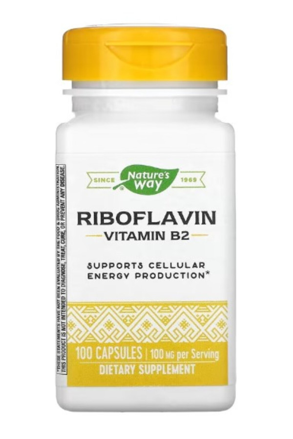 Nature's Way, Riboflavin, Vitamin B2, 100 mg, 100 Capsules
