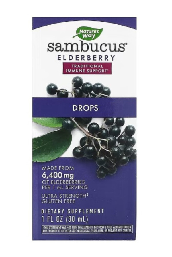 Nature's Way, Sambucus Elderberry, Drops, 1 fl oz (30 ml)