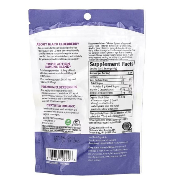 Nature's Way, Sambucus Elderberry, Zinc Lozenges, Original Elderberry, 24 Lozenges