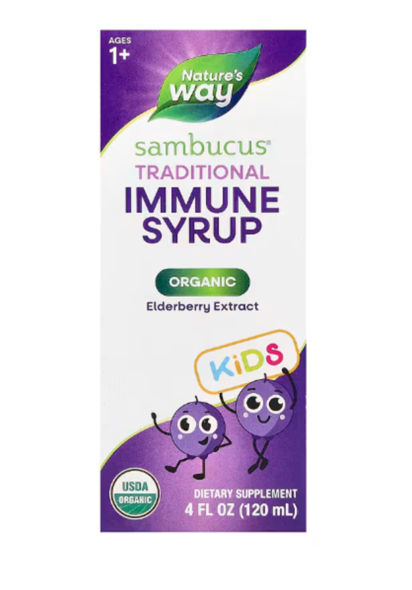 Nature's Way, Sambucus for Kids, Organic Elderberry Syrup, 4 fl oz (120 ml)