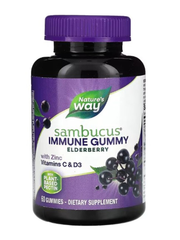 Nature's Way, Sambucus, Immune Gummy, Elderberry, 60 Gummies