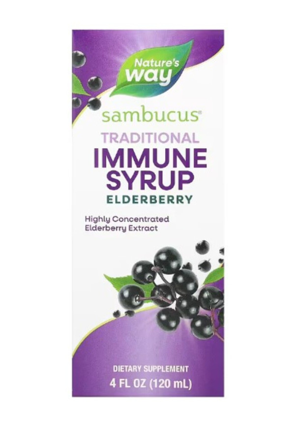 Nature's Way, Sambucus, Traditional Immune Syrup, Elderberry, 4 fl oz (120 ml)