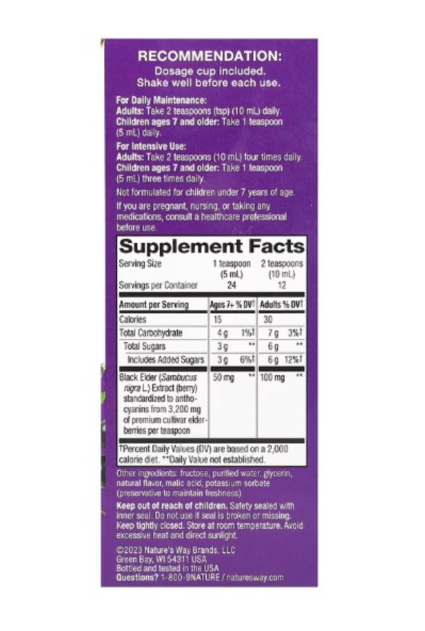 Nature's Way, Sambucus, Traditional Immune Syrup, Elderberry, 4 fl oz (120 ml)