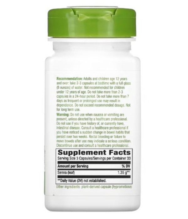Nature's Way, Senna Leaves, 1,350 mg, 100 Vegan Capsules (450 mg per Capsule)