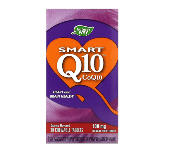 Nature's Way, Smart Q10, Orange, 100 mg , 30 Chewable Tablets