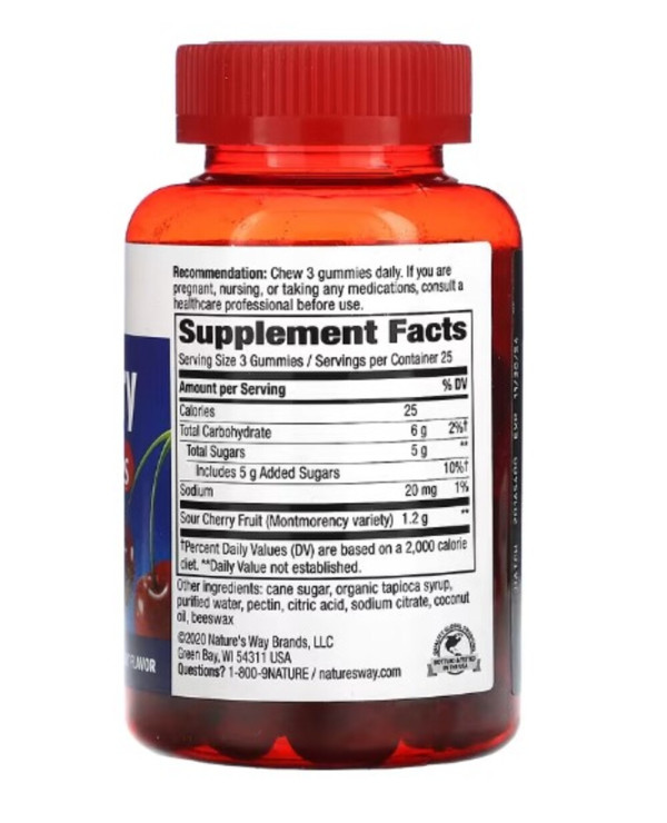 Nature's Way, Tart Cherry, Ultra Gummies, Cherry, 1,200 mg, 75 Gummies (400 mg per Gummy)