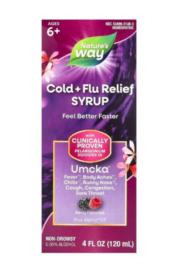 Nature's Way, Umcka®, Cold + Flu Relief, Ages 6+, Berry, 4 fl oz (120 ml)