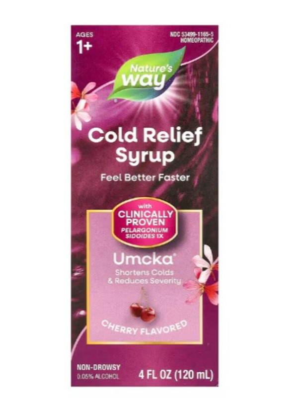 Nature's Way, Umcka, Cold Relief Syrup, Ages 1+, Cherry, 4 fl oz (120 ml)