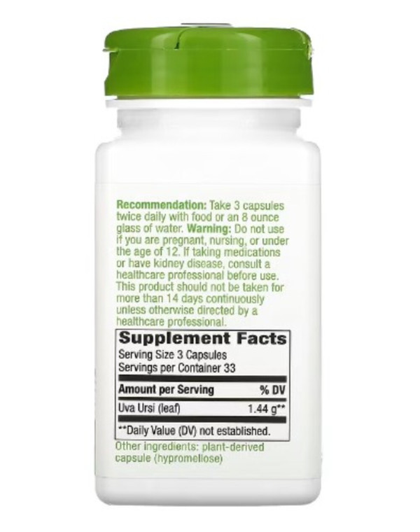 Nature's Way, Uva Ursi, Leaves, 1,440 mg, 100 Vegan Capsules (480 mg per Capsule)