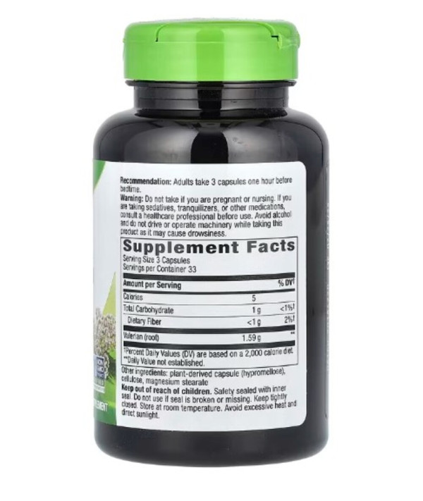 Nature's Way, Valerian Root, 1,590 mg, 100 Vegan Capsules (530 mg per Capsule)