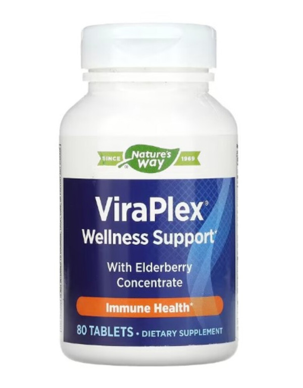 Nature's Way, ViraPlex Wellness Support with Elderberry Concentrate, 80 Tablets