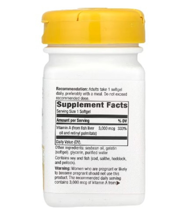 Nature's Way, Vitamin A, 3,000 mcg, 100 Softgels
