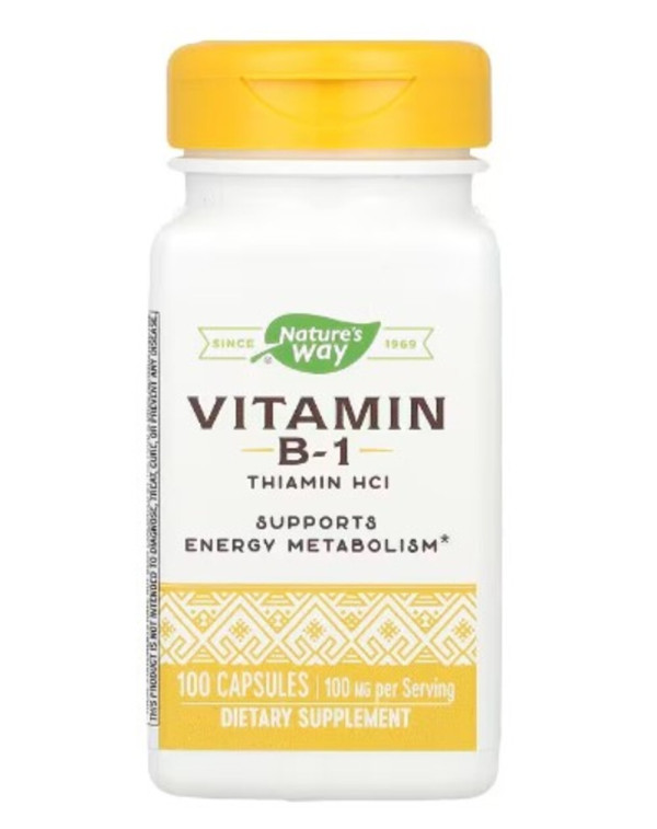 Nature's Way, Vitamin B-1, 100 mg, 100 Capsules