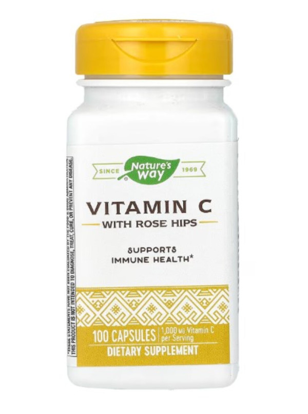 Nature's Way, Vitamin C With Rose Hips, 100 Capsules