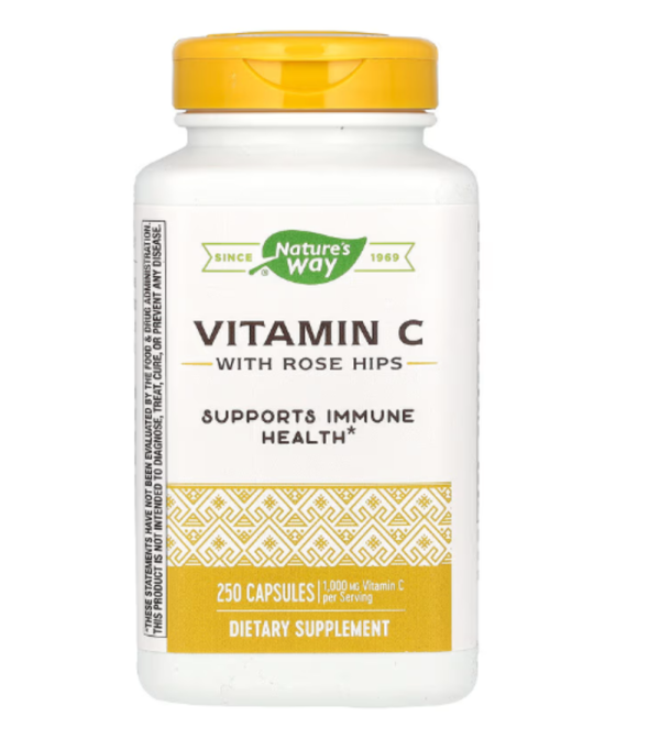Nature's Way, Vitamin C with Rose Hips, 500 mg, 250 Capsules