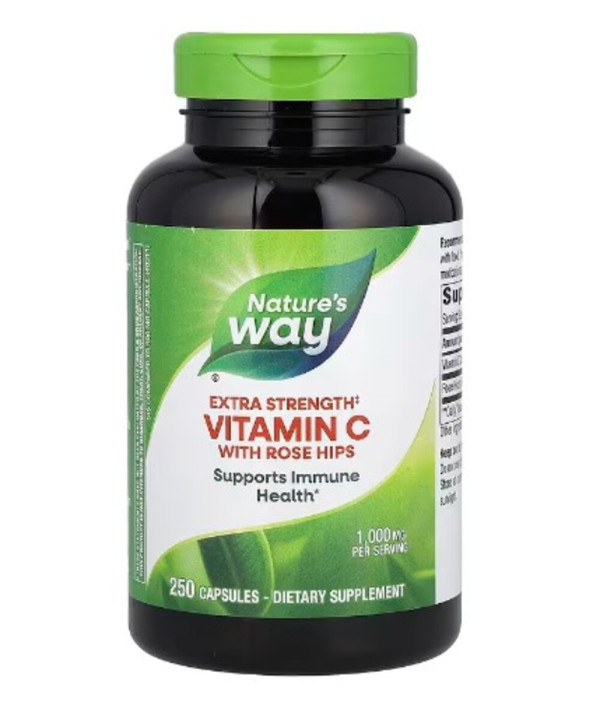 Nature's Way, Vitamin C with Rose Hips, Extra Strength, 1,000 mg, 250 Capsules