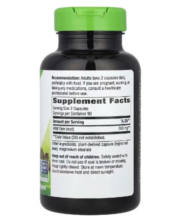 Nature's Way, Wild Yam Root, 850 mg, 180 Vegan Capsules (425 mg per Capsule)
