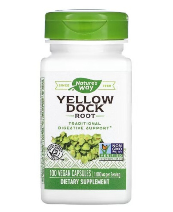 Nature's Way, Yellow Dock Root, 1,000 mg, 100 Vegan Capsules (500 mg per Capsule)