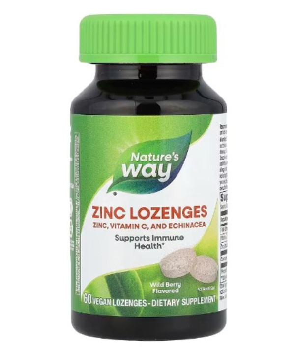 Nature's Way, Zinc Lozenges, Wild Berry Flavored, 60 Vegan Lozenges
