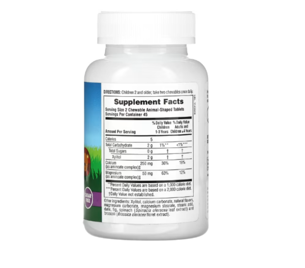 NaturesPlus, Animal Parade, Calcium Children’s Chewable Supplement, Vanilla Sundae, Sugar Free, 90 Animal-Shaped Tablets